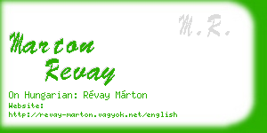 marton revay business card
