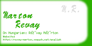 marton revay business card